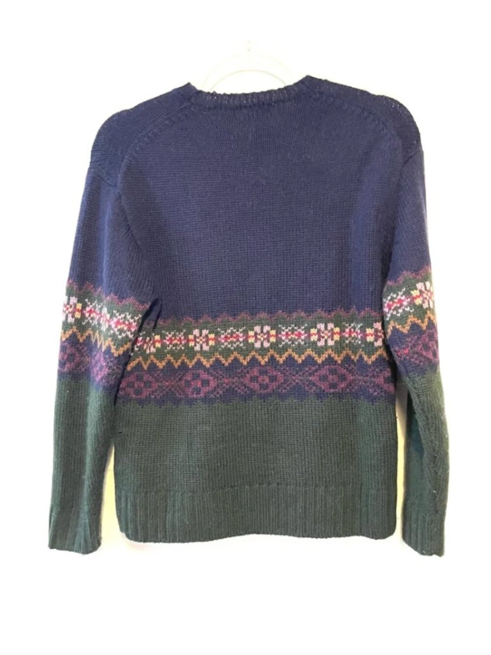 Polo Ralph Lauren Equestrian Horseshoe Fair Isle Wool Alpaca Knit Sweater Sz L - Picture 7 of 7